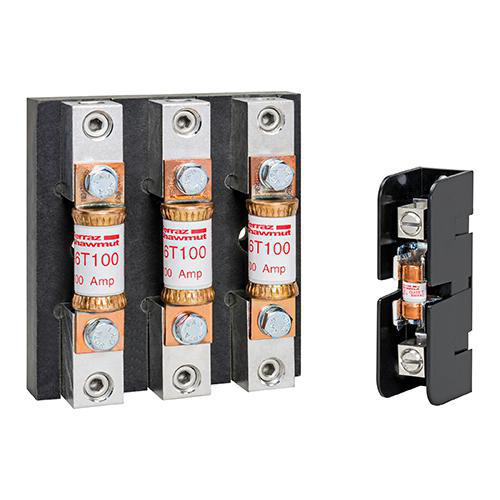 Product image for MERSEN 60308T FUSEBLOCK CLASS T 30A 3-POLE 600V SPRING REINFORCED BOX TYPE #2G- #14G WIRE RANGE ALUM COPPER