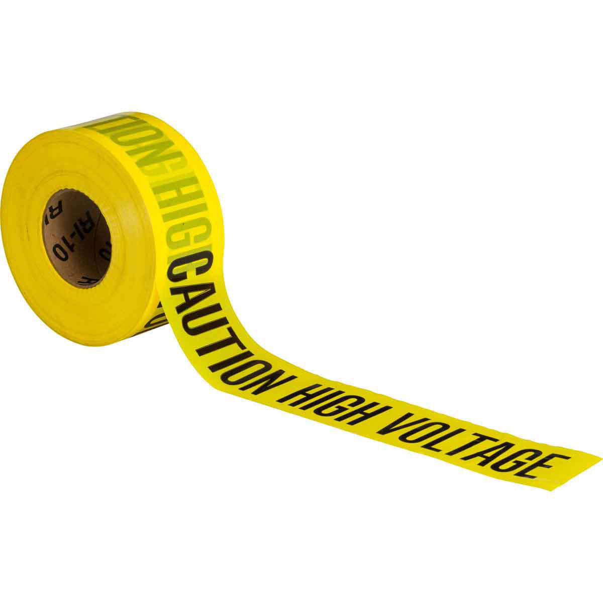 Product image for Standard Barricade Tape Roll - Polyethylene, CAUTION HIGH VOLTAGE, Black on Yellow, 3" x 1000'