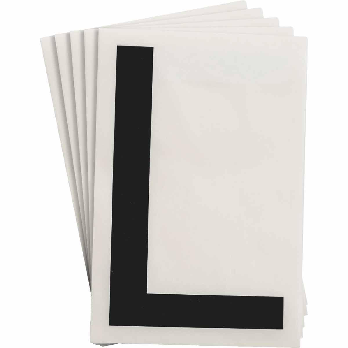 Product image for ToughStripe® Floor Marking Polyester Letter L Markers - Black, 6" x 8"