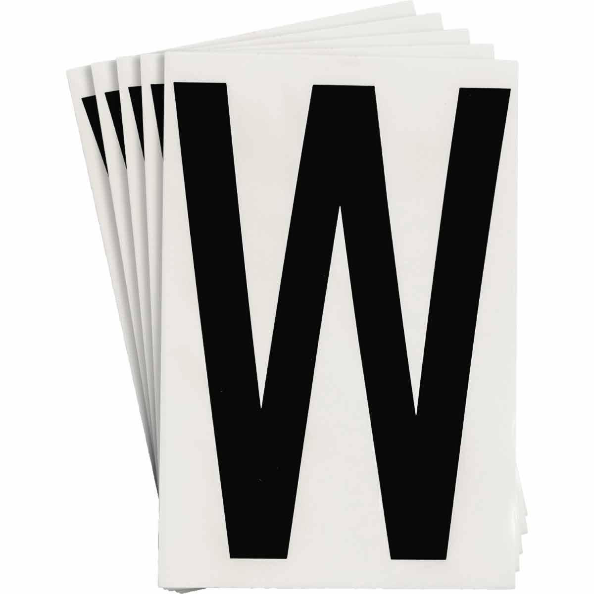 Product image for ToughStripe® Floor Marking Polyester Letter W Markers - Black, 6" x 8"