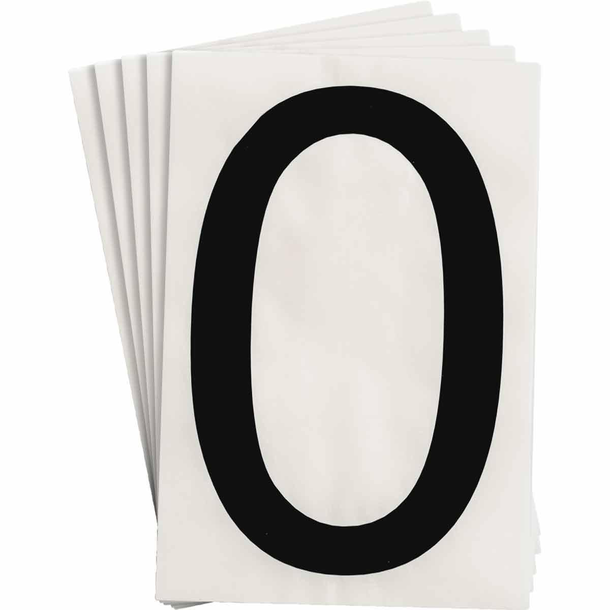 Product image for ToughStripe® Floor Marking Polyester Number 0 Markers - Black, 6" x 8"