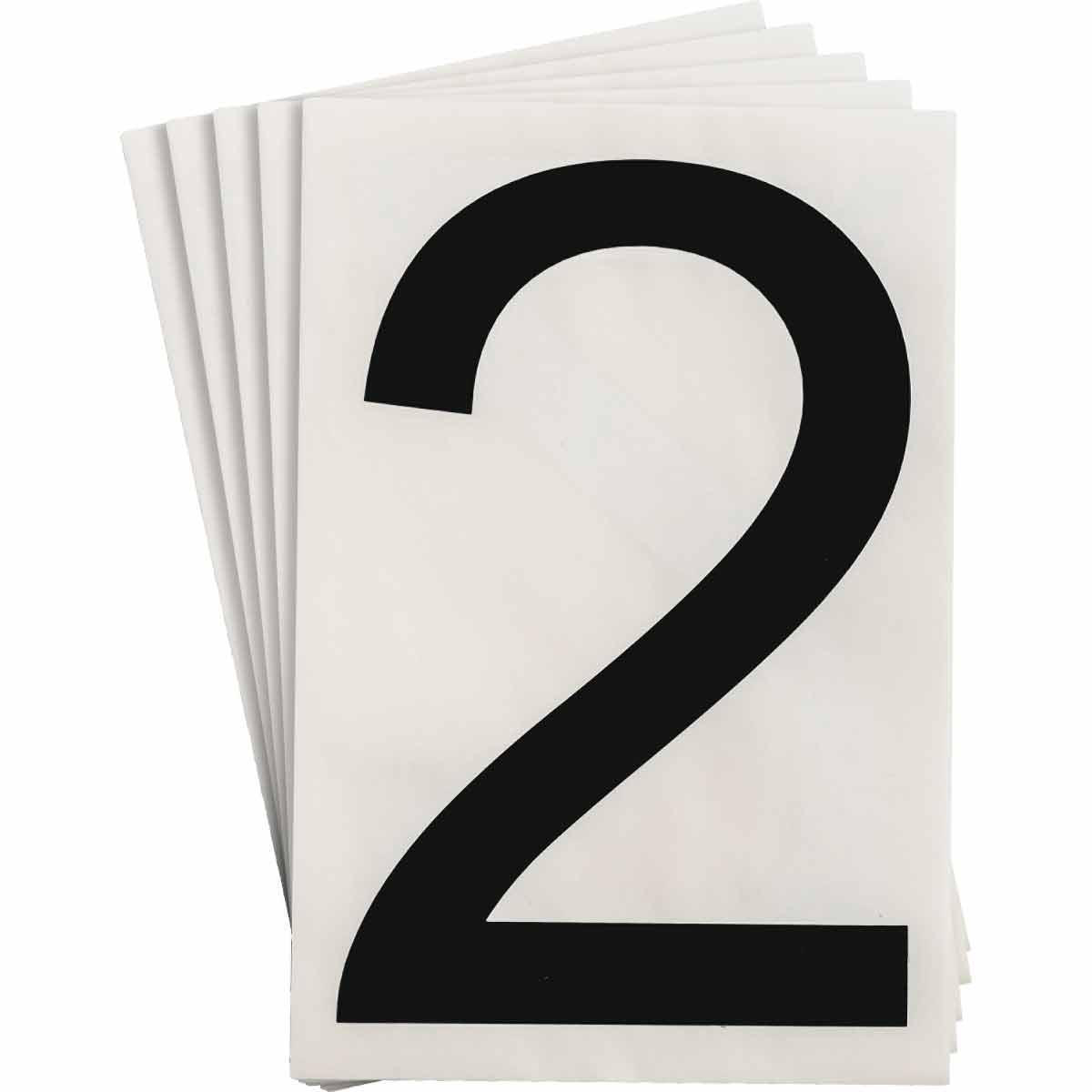 Product image for ToughStripe® Floor Marking Polyester Number 2 Markers - Black, 6" x 8"