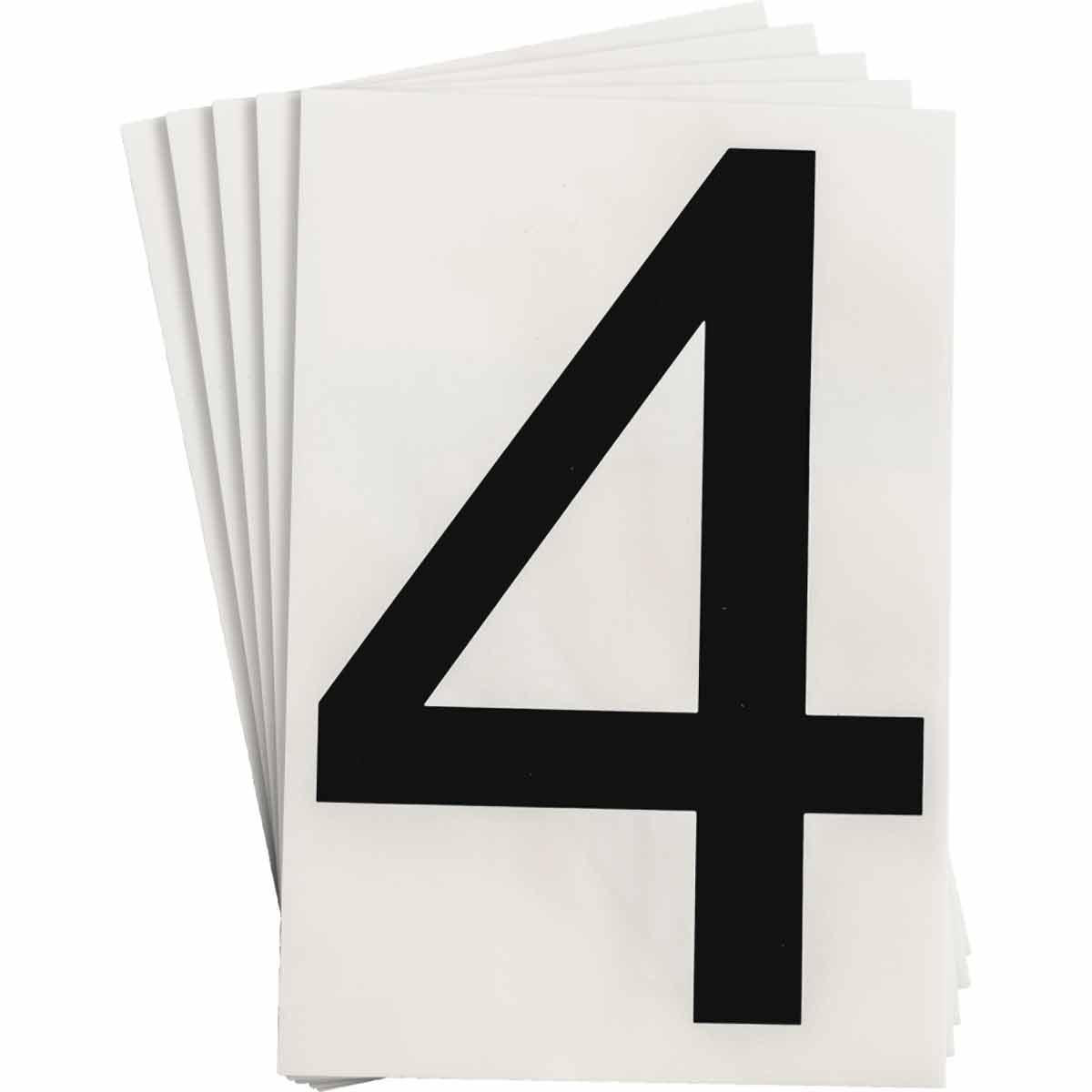 Product image for ToughStripe® Floor Marking Polyester Number 4 Markers - Black, 6" x 8"