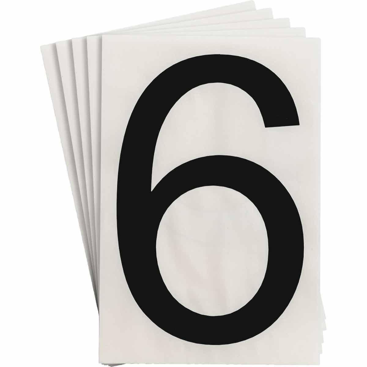 Product image for ToughStripe® Floor Marking Polyester Number 6 Markers - Black, 6" x 8"