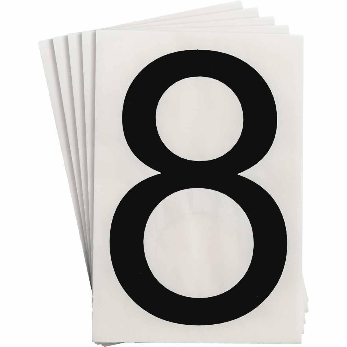 Product image for ToughStripe® Floor Marking Polyester Number 8 Markers - Black, 6" x 8"