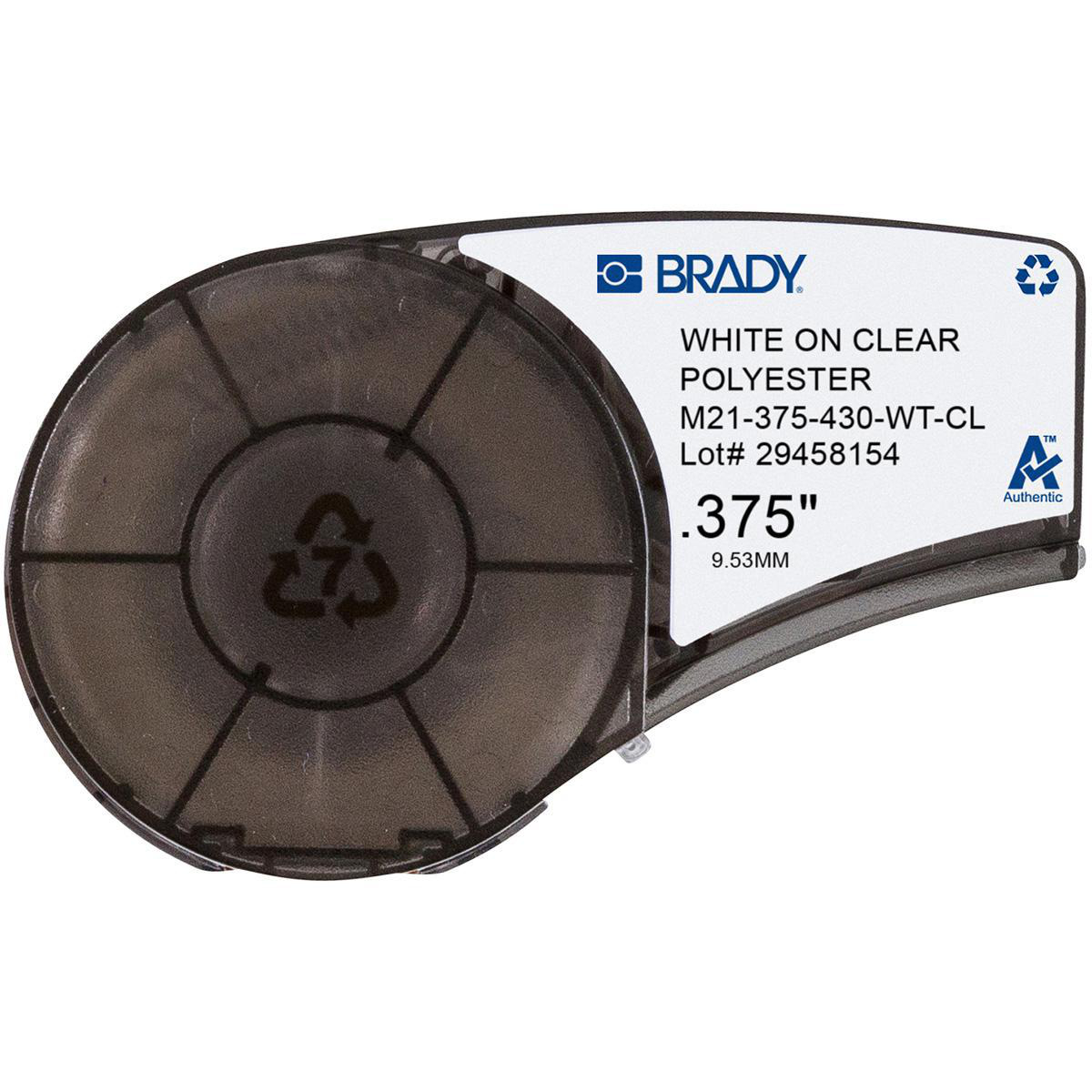 Product image for Label cartridge f/BMP21 printers polyester B-430 white/clear 0.375"x21'