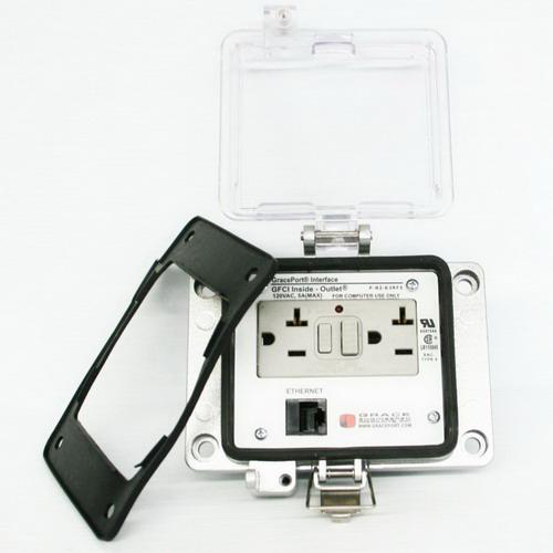 Product image for GRACEPORT P-R2-K3RF3 INTERFACE ETHERNET GFCI 3A CB NEMA12 NEMA4
