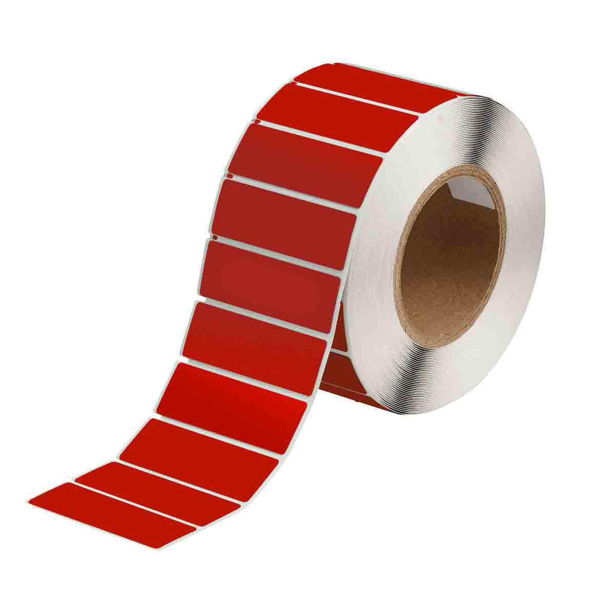 Product image for Foam Backed Raised Panel Labels, 1" H x 3" W, Red, Roll of 500 Labels
