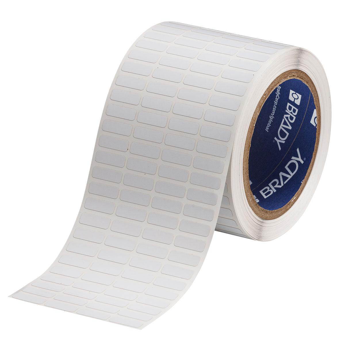 Product image for UltraTemp 1-Mil Matte Polyimide Labels, 0.25" H x 0.75" W, Roll of 10000 Labels, White, Material Properties Static-Dissipative