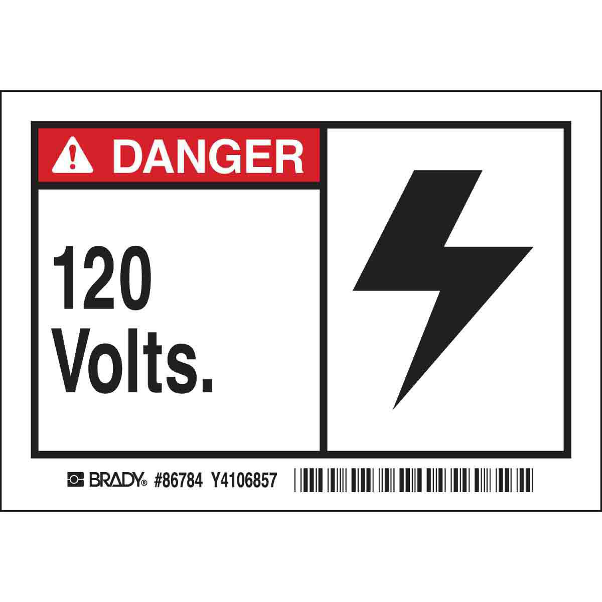 Product image for Label legend-120 volts black/red on white
