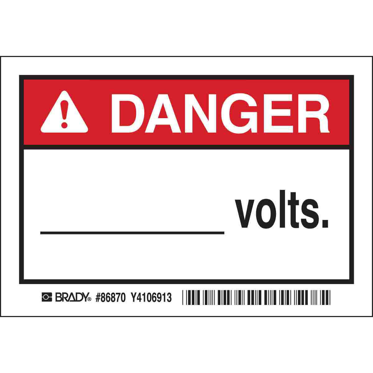 Product image for DANGER VOLTS Labels, Pack of 5 Labels