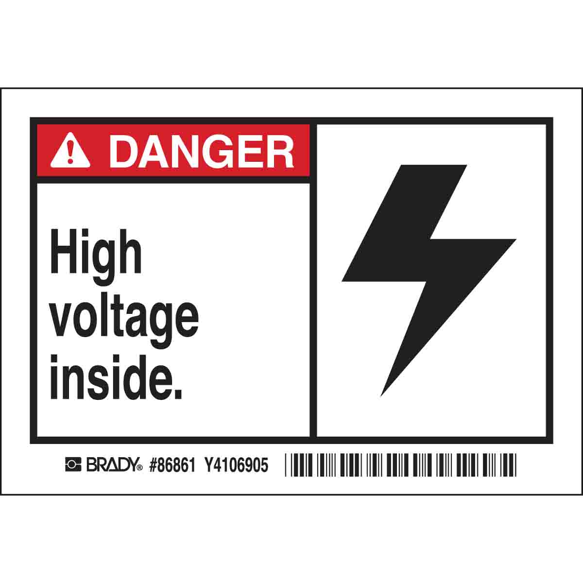 Product image for Label machine polyester black/red on white 3-1/2x5"