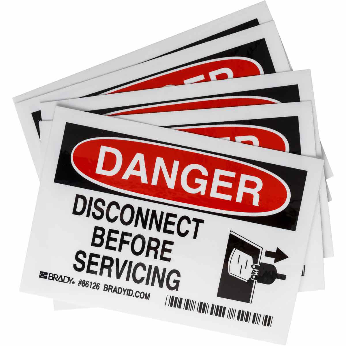 Product image for Sign DISCONNECT BEFORE SERVICING vinyl 3.5x5in
