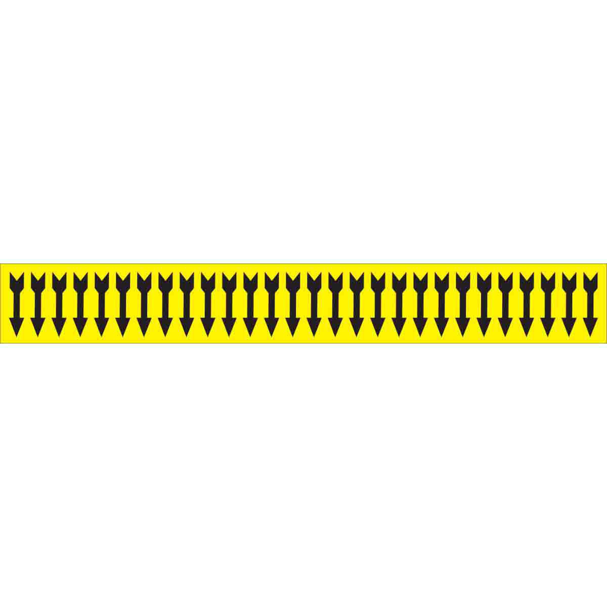 Product image for Semiconductor & Chemical Pipe Markers, 0.5" H x 2.25" W, Black on Yellow, Card of 28 Each