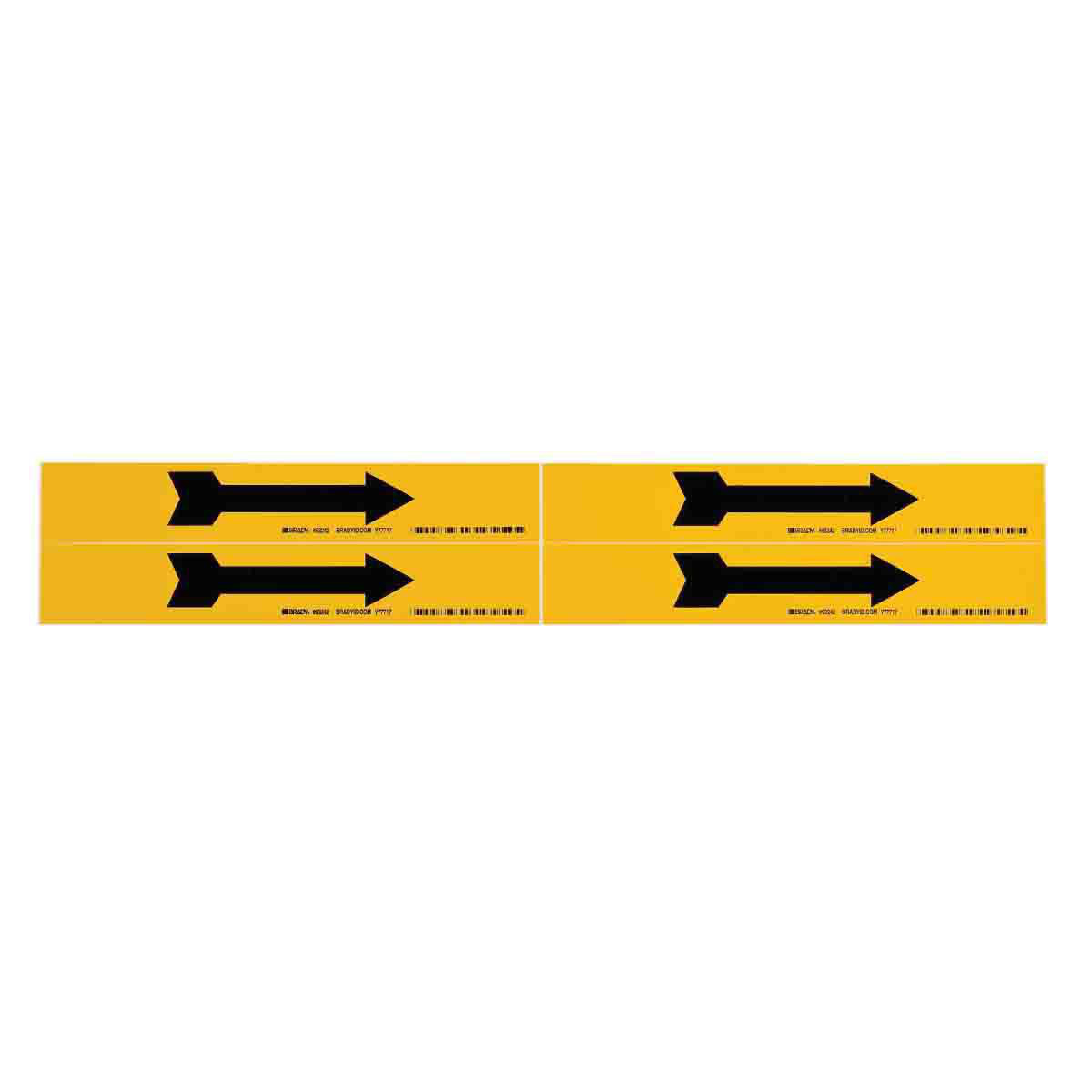 Product image for Label arrow selfsticking vinyl blk/yel 1-1/8x7in
