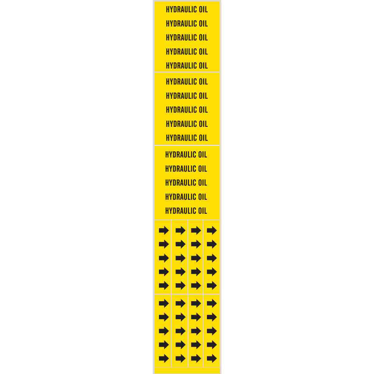 Product image for Hydraulic Oil Pipe Marker, 2.25" H x 2.75" W, Card of 3 Each, Fits Pipes 0.75" Dia. or Smaller