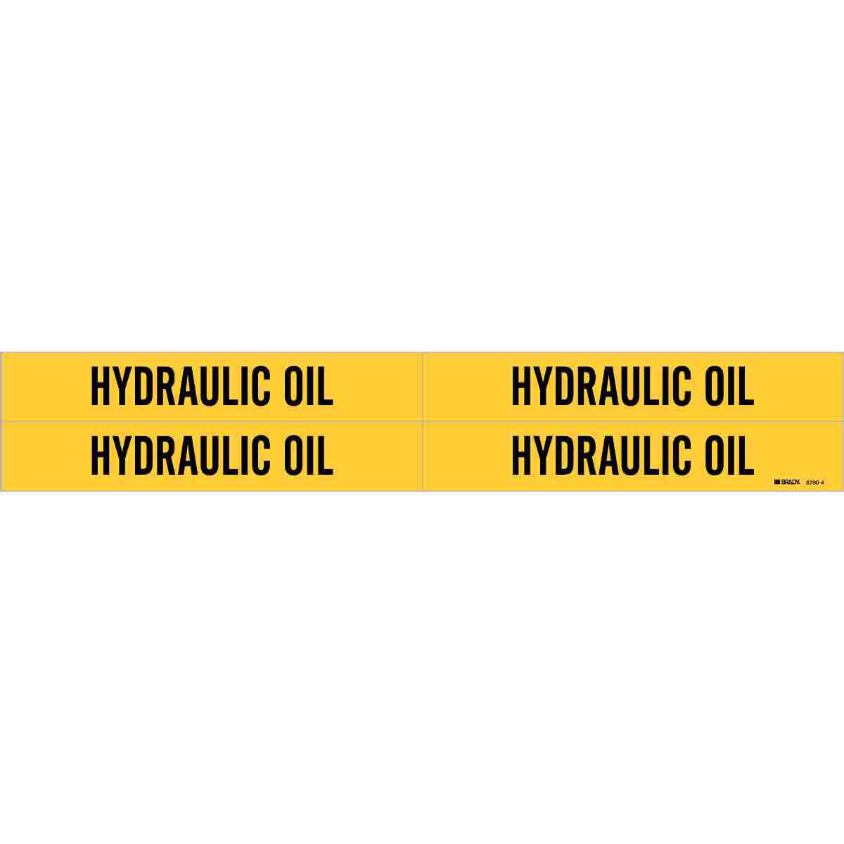 Product image for Hydraulic Oil Pipe Marker, 1.125" H x 7" W, Card of 4 Each, Fits Pipes 0.75" Dia. Thru 2.375" Dia.