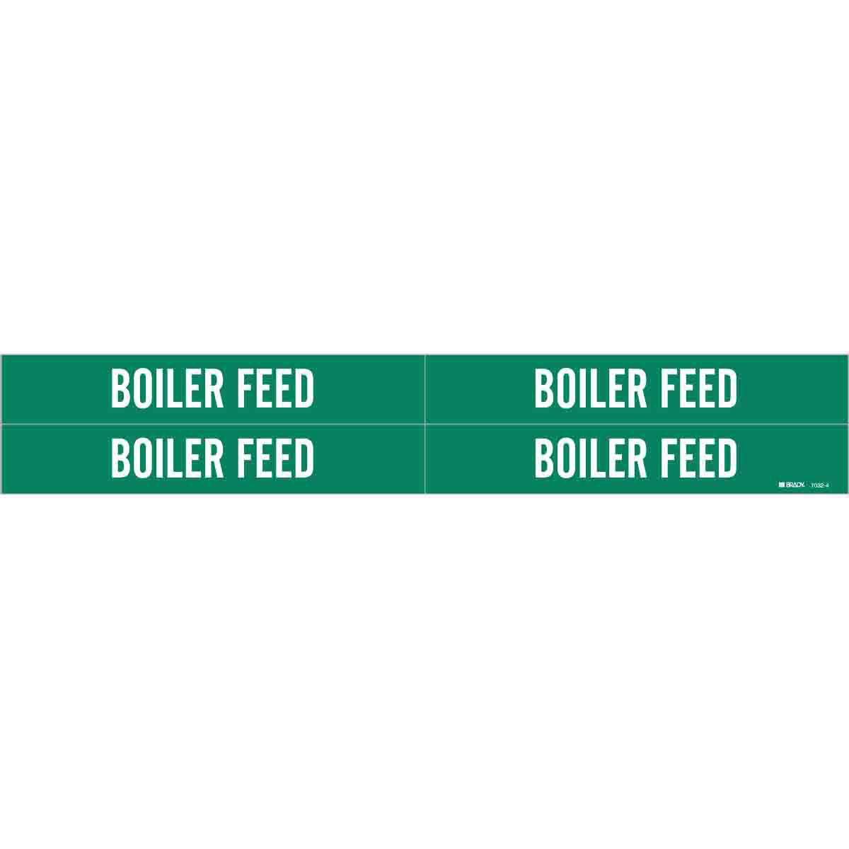 Product image for Boiler Feed Pipe Marker, 1.125" H x 7" W, Card of 4 Each, Fits Pipes 0.75" Dia. Thru 2.375" Dia.
