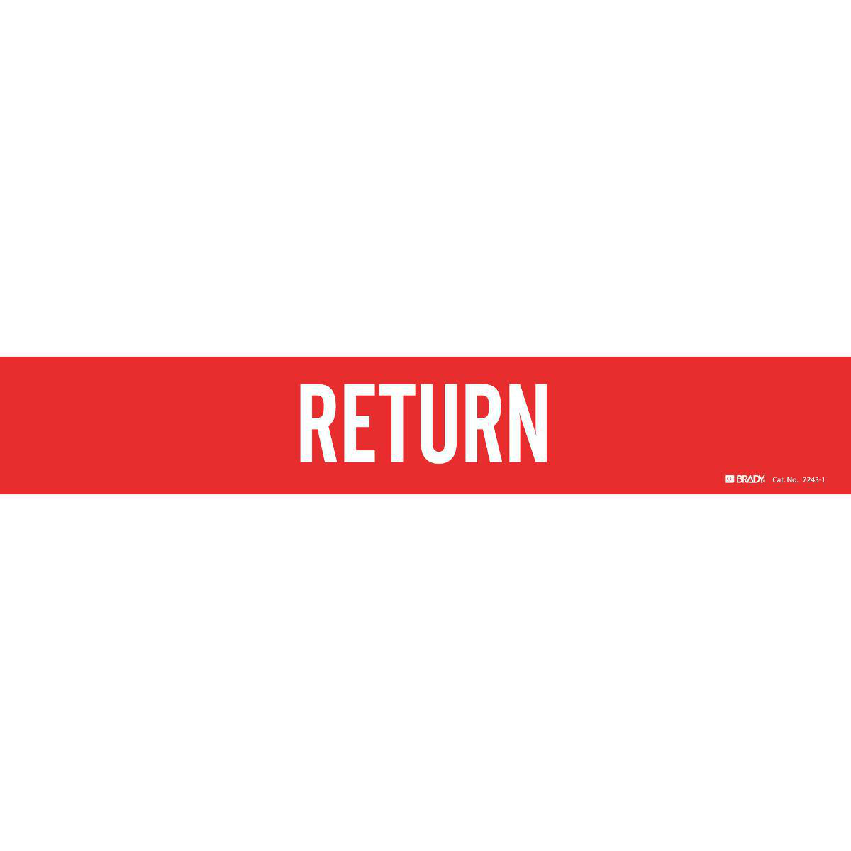 Product image for Return Pipe Marker, 2.25" H x 14" W, Fits Pipes 2.5" Dia. Thru 7.875" Dia.