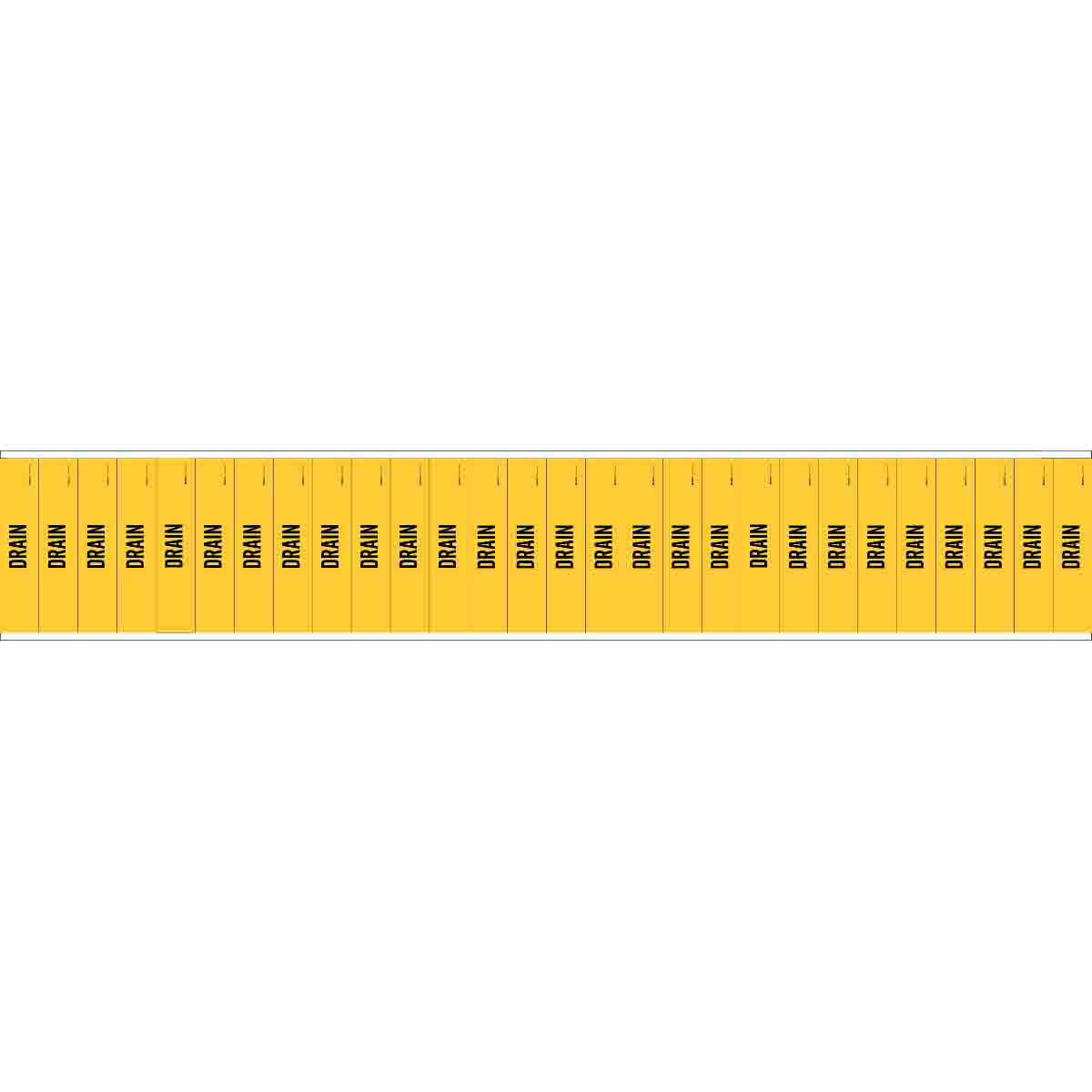 Product image for Drain Pipe Marker, 0.5" H x 2.25" W, Card of 28 Each, Fits Pipes 0.75" Dia. or Smaller