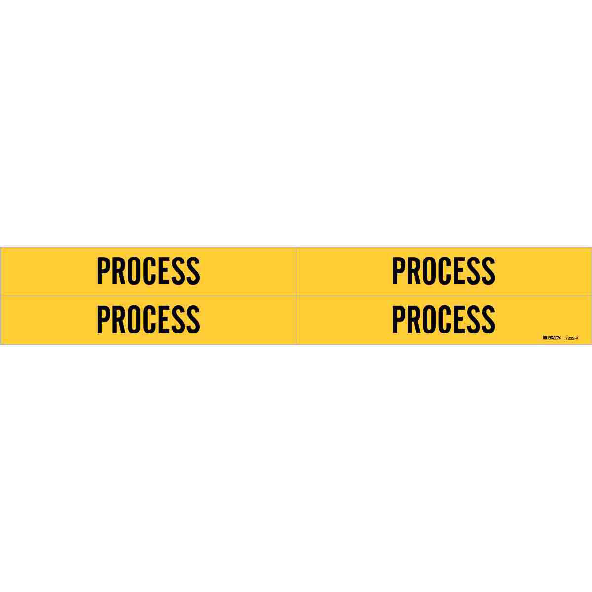 Product image for Process Pipe Marker, 1.125" H x 7" W, Card of 4 Each, Fits Pipes 0.75" Dia. Thru 2.375" Dia.