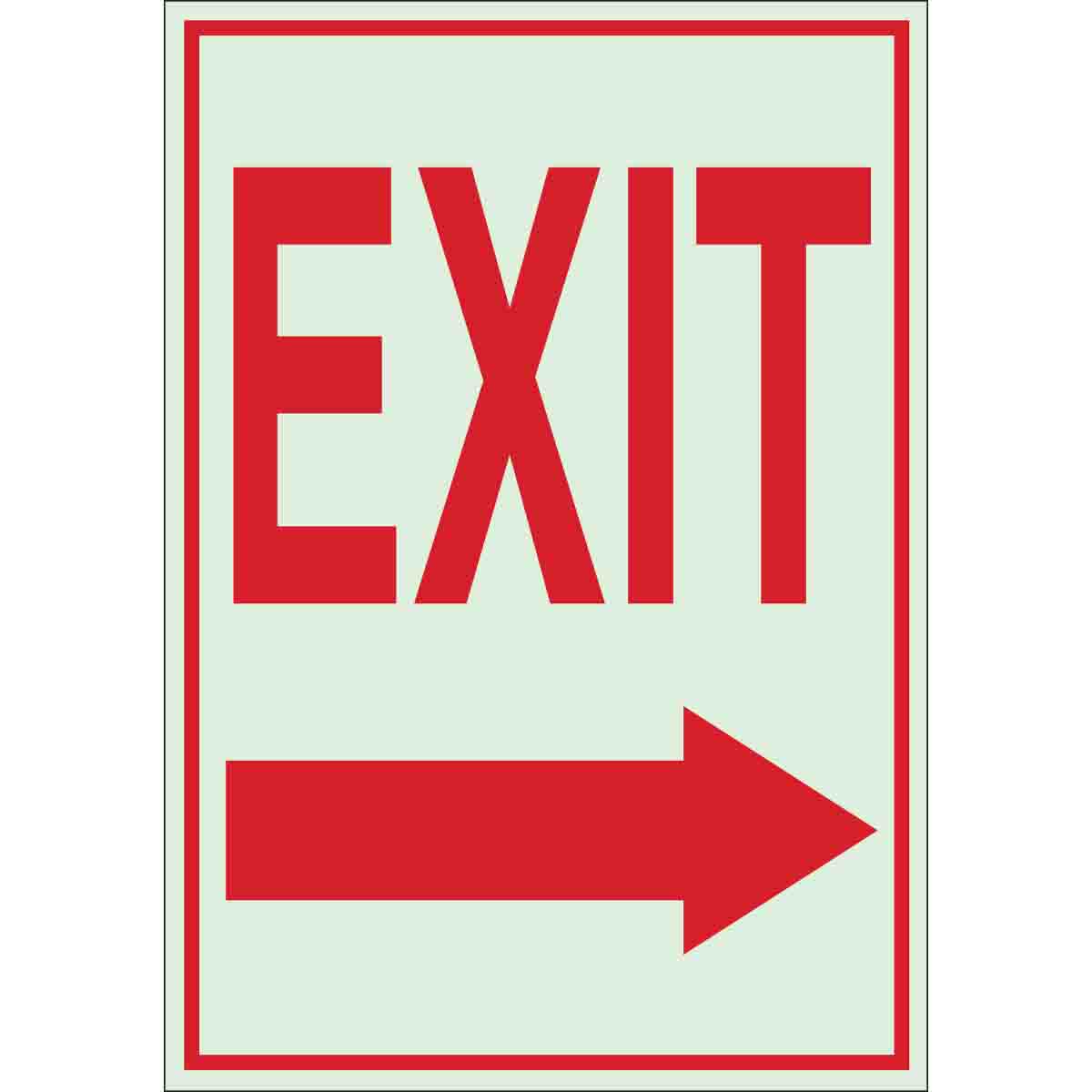 Product image for BradyGlo Exit Sign, 10" H x 7" W x 0.008" D