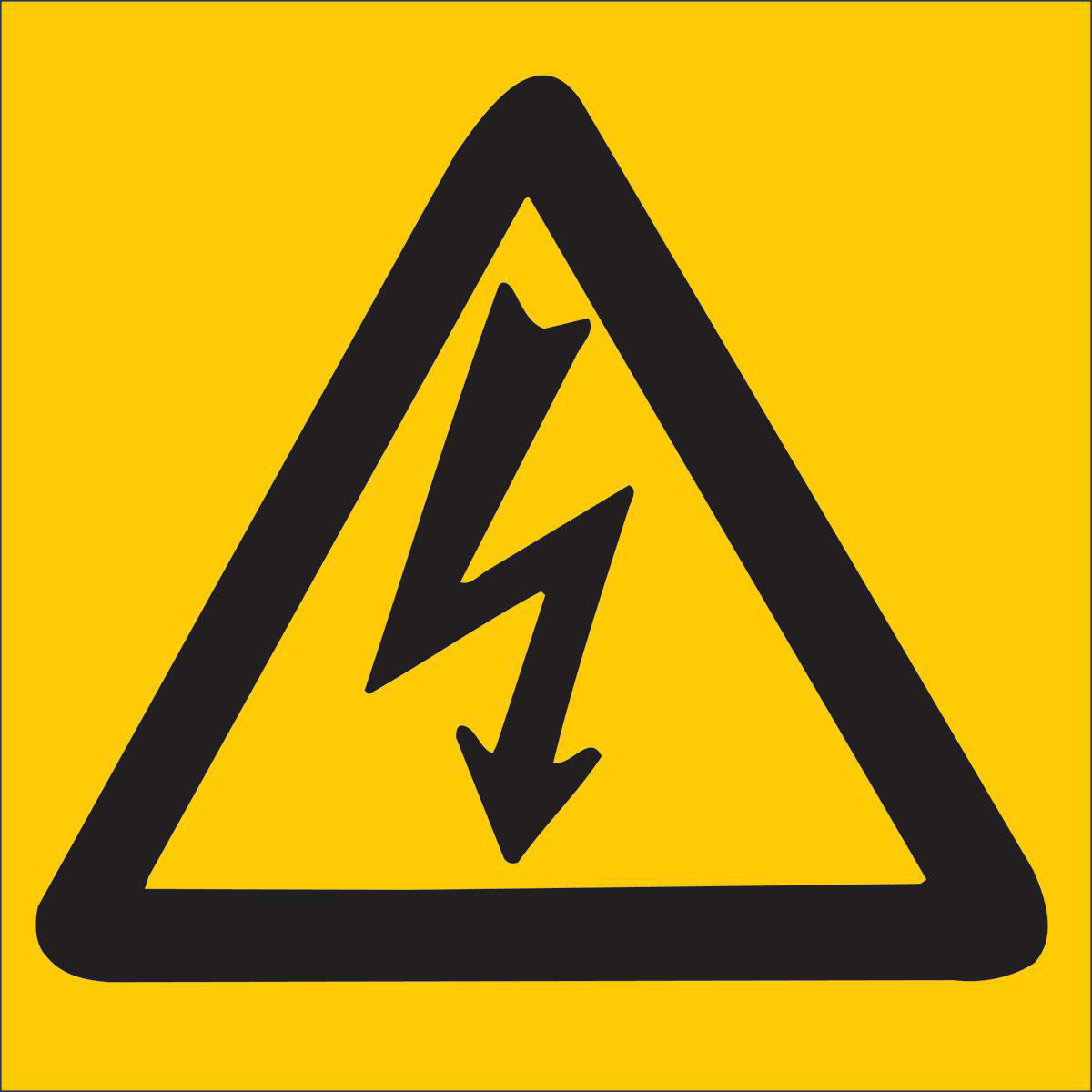 Product image for Electrical Hazard Picto Sign, 3" H x 3" W x 0.006" D, Polyester