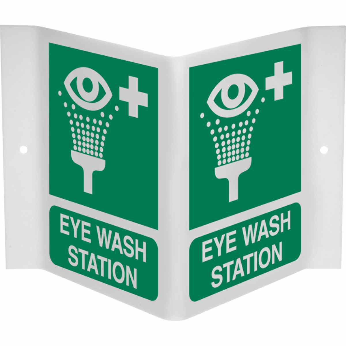 Product image for Eye Wash Station Sign, 12" H x 18" W x 0.055" D, Polyethylene