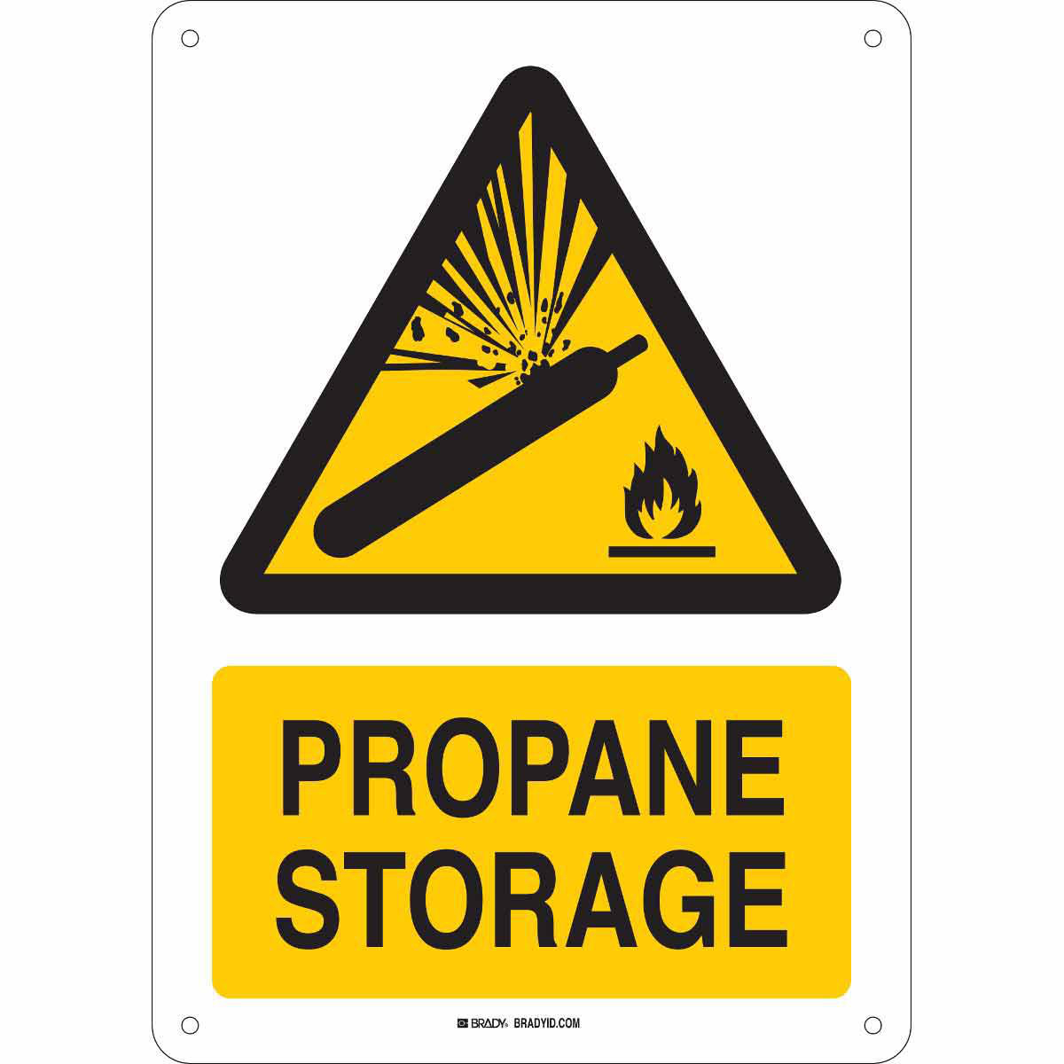 Product image for Propane Storage Sign, 14" H x 10" W x 0.035" D, Aluminum