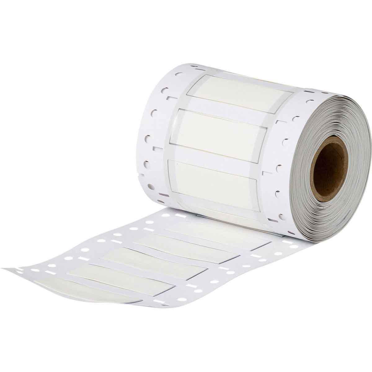 Product image for 1" Core Double Sided PermaSleeve Polyolefin Wire Marking Sleeves, White, 0.25" Dia x 2" W