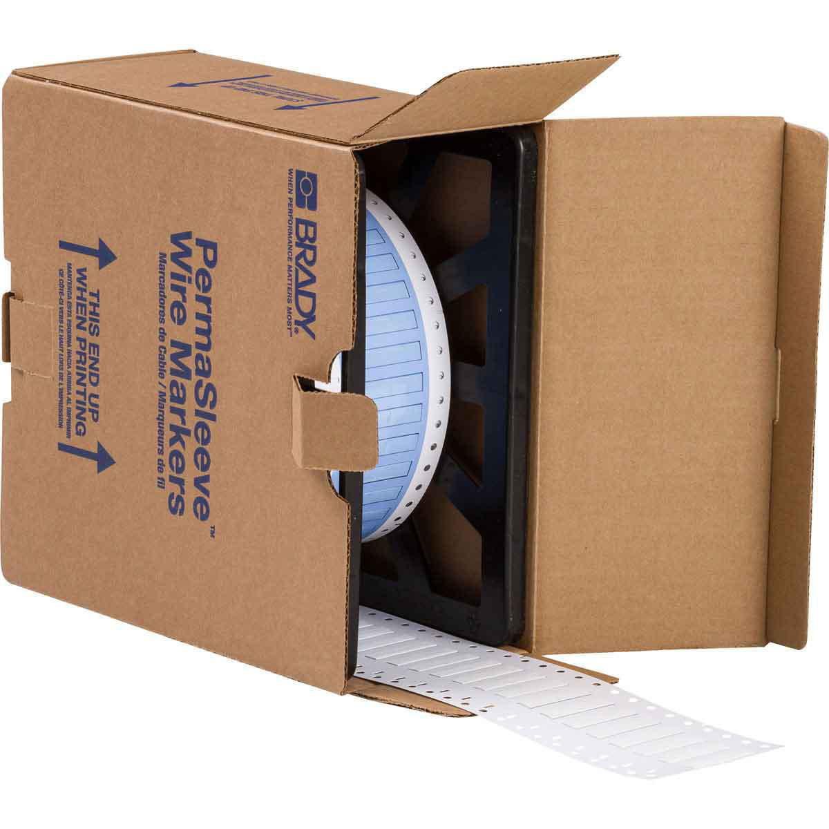 Product image for BRADY PS-187-150-WT LABEL 1-1/2" X .335" PERMASLEEVE 38.10MM X 8.51MM 2500PER ROLL