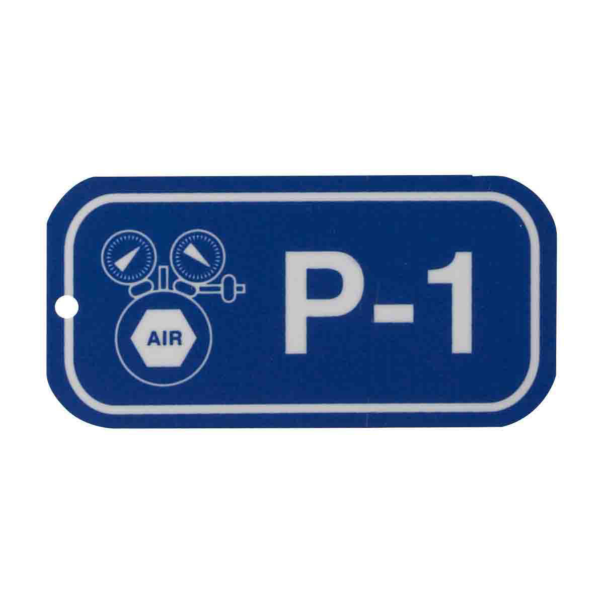 Product image for Energy Source Tags for Pneumatic, P-1, White on Blue