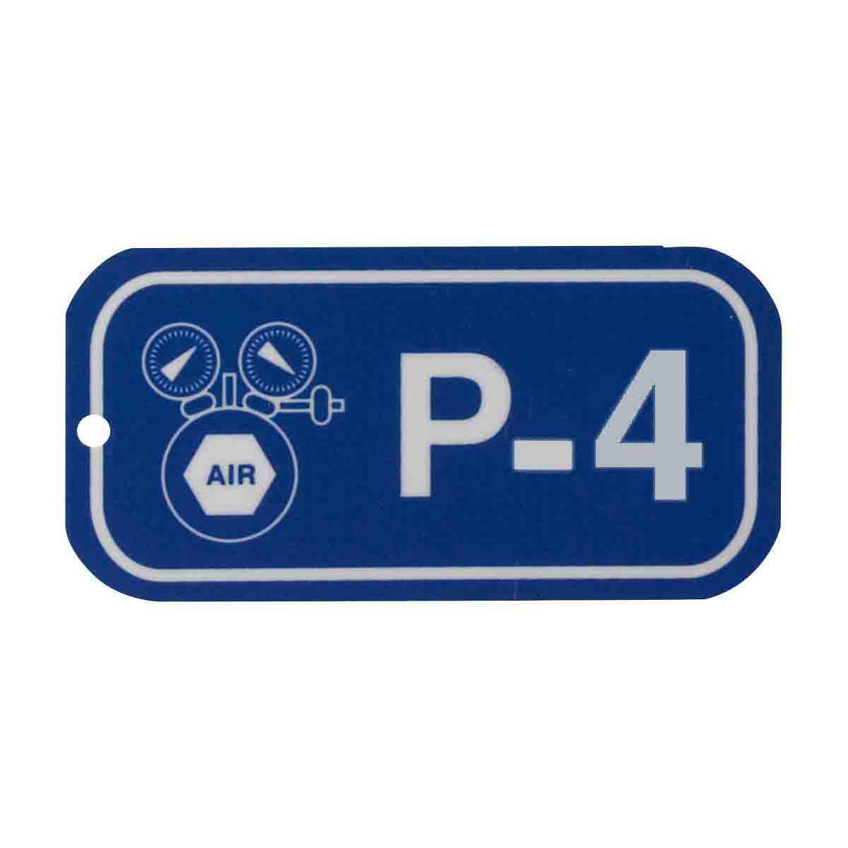 Product image for Energy Source Tags for Pneumatic, P-4, White on Blue, Pack of 5 Tags