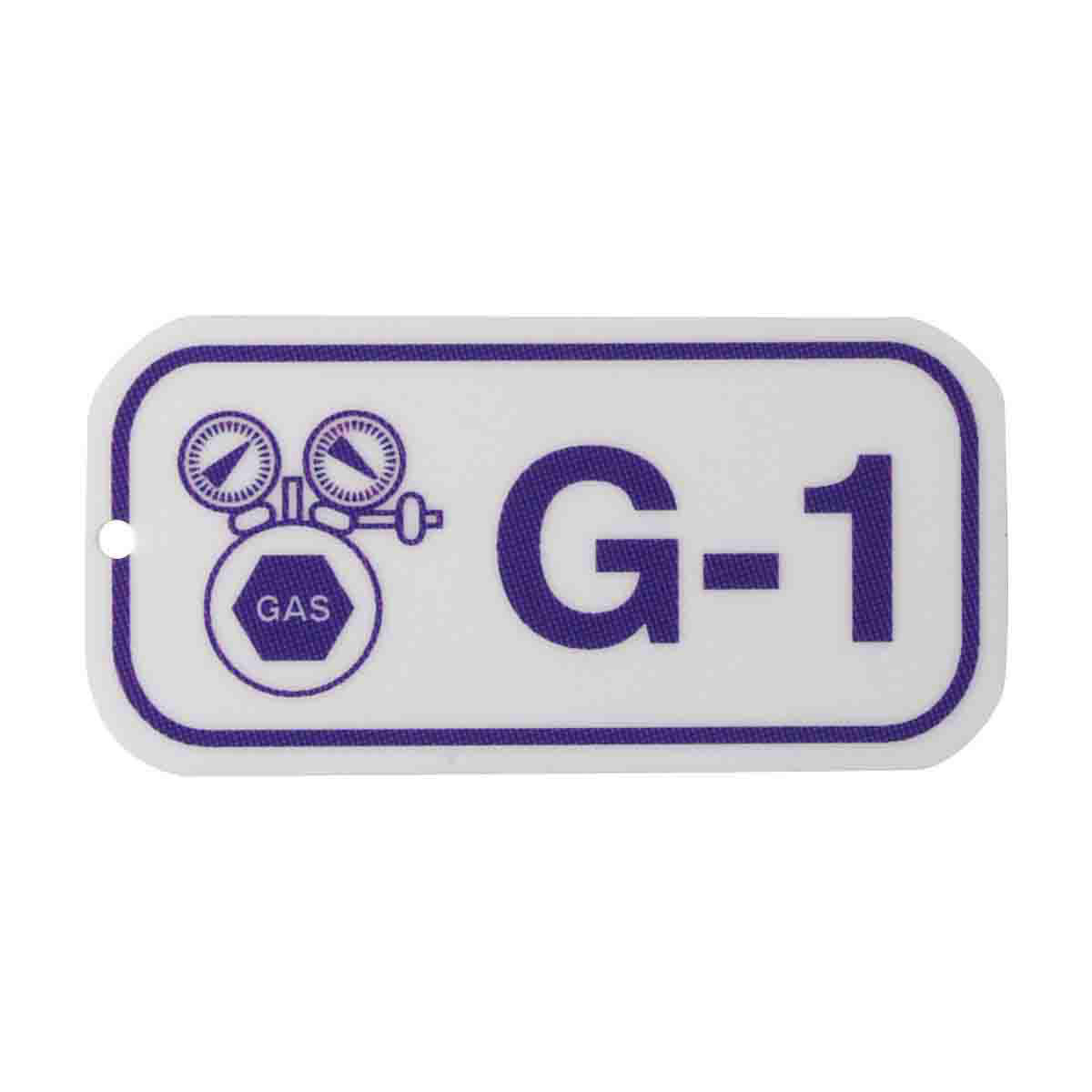 Product image for Energy Source Tags for Gas, G-1, Purple on White, Pack of 5 Tags
