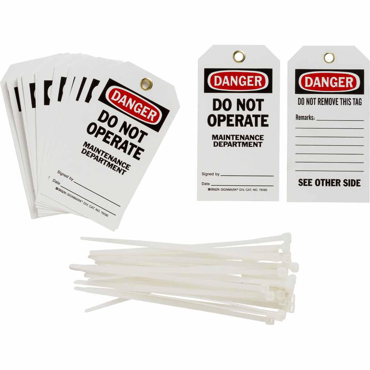 Product image for Tags: DANGER: DO NOT OPERATE MAINTENANCE DEPARTMENT Signed BY: DATE: