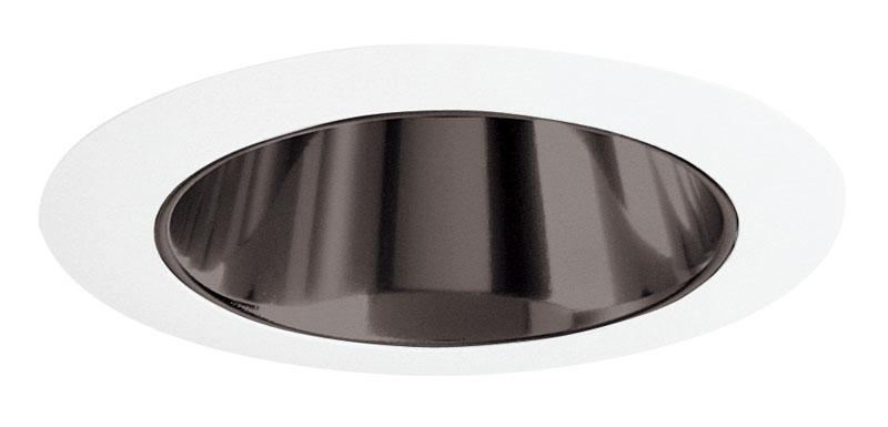 Product image for 4IN Adjustable Cone Downlight Trim, Clear Alzak, White Trim Ring