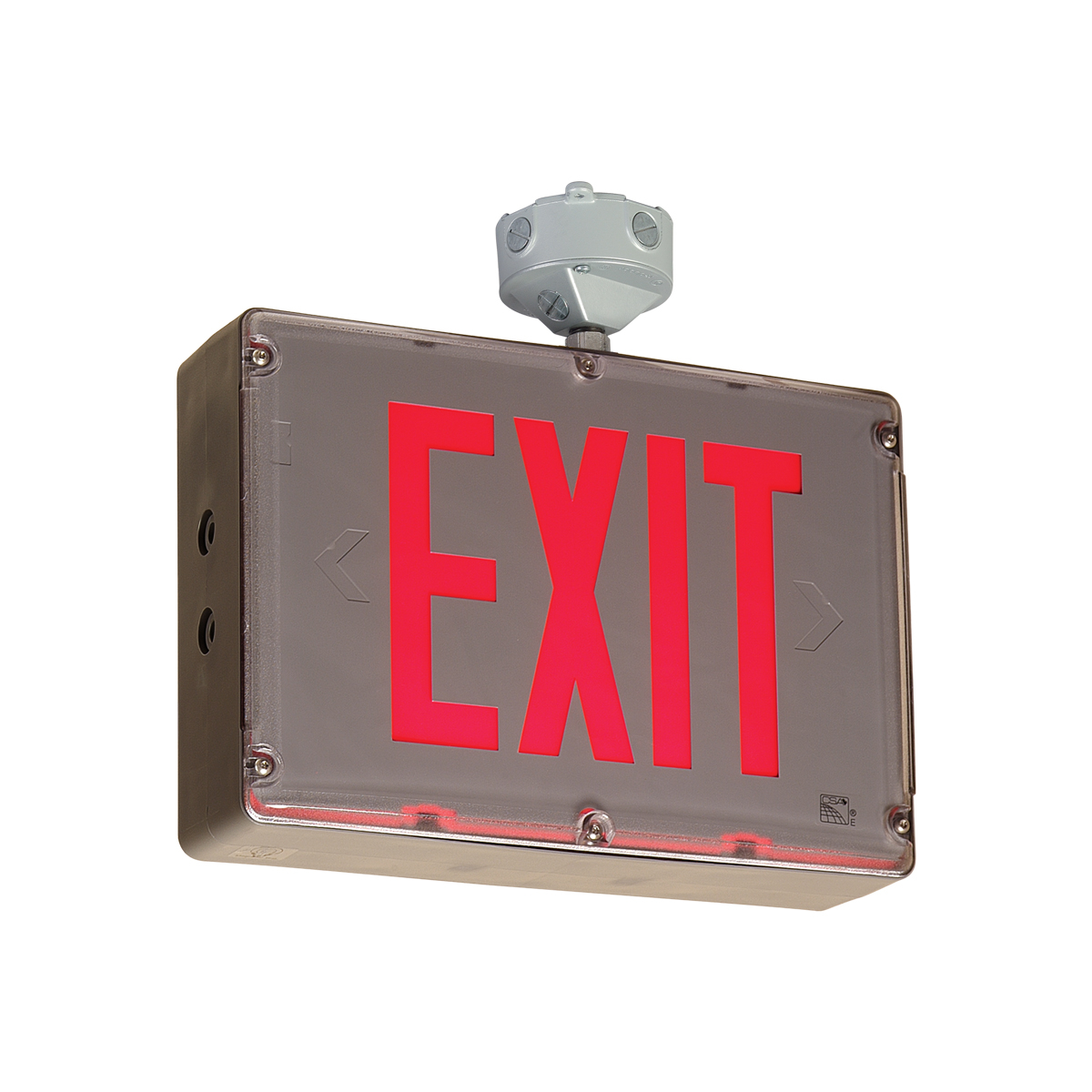 Product image for EXIT HAZARD.LOC. SGL FACE GREY