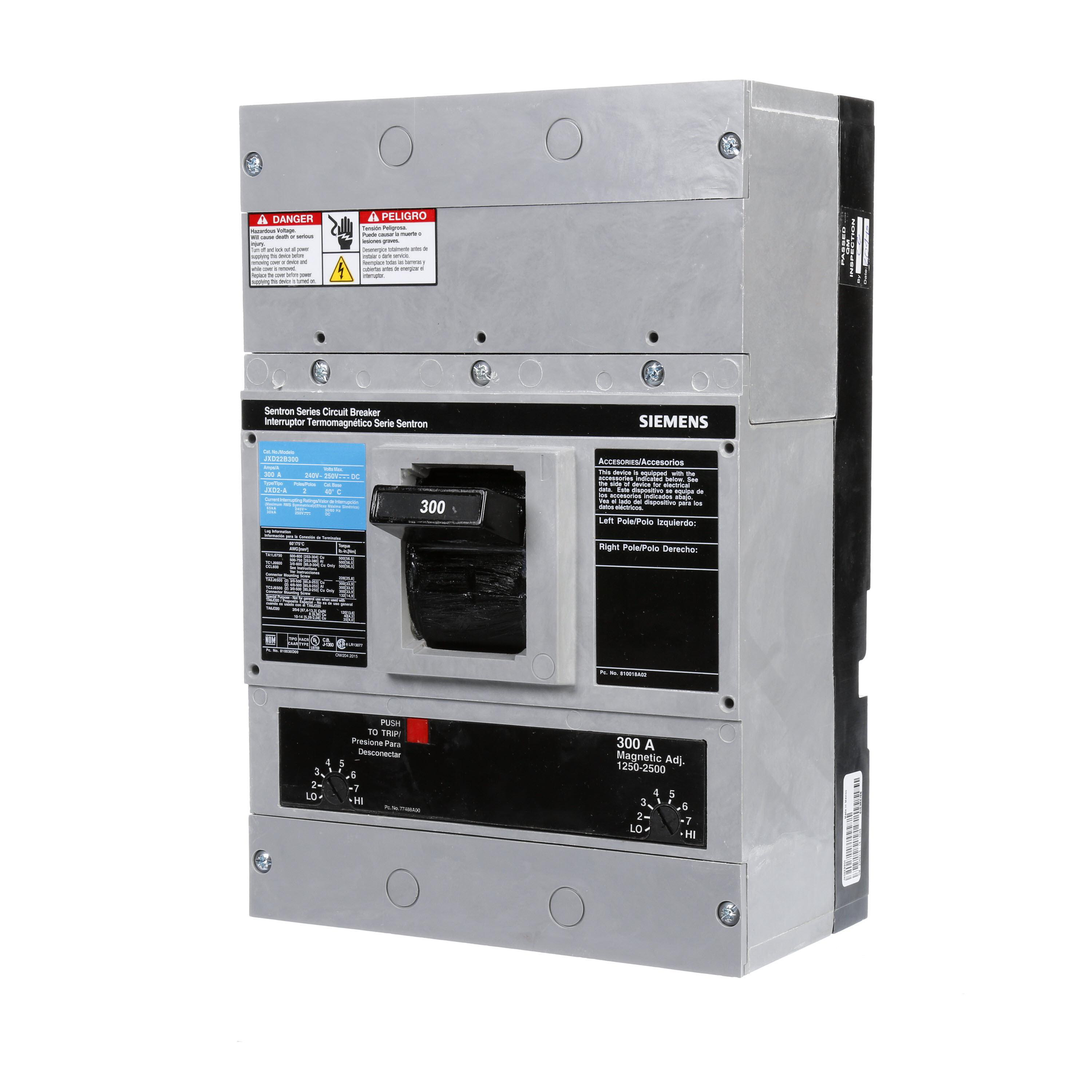 Product image for BRKR JD2 2P 240V 300A FX
