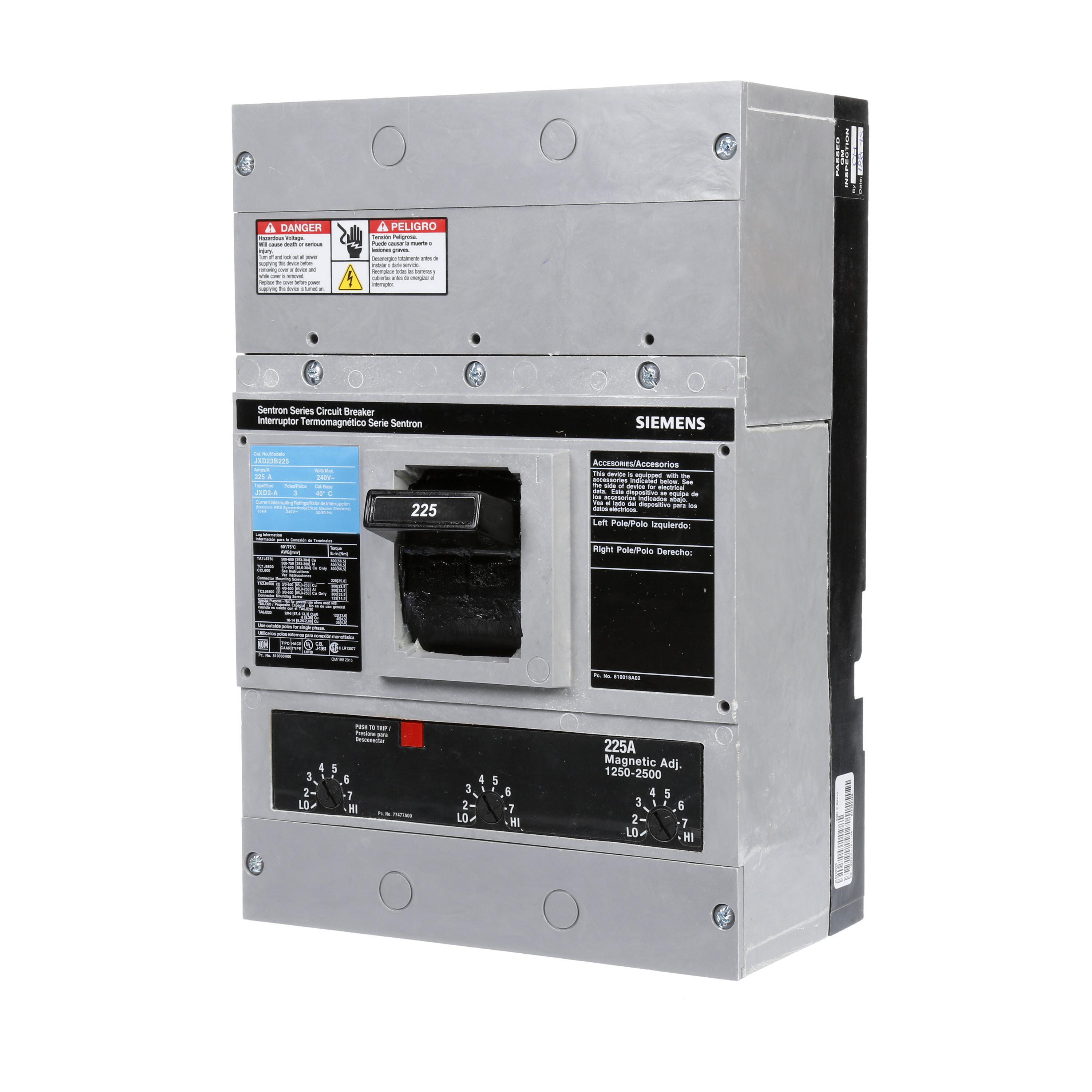Product image for BRKR JD2 3P 240V 225A FX
