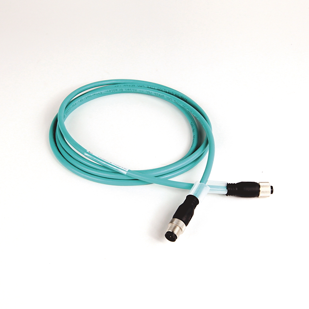 Product image for Patchcord 4-conductor M12 male/female straight teal 2m