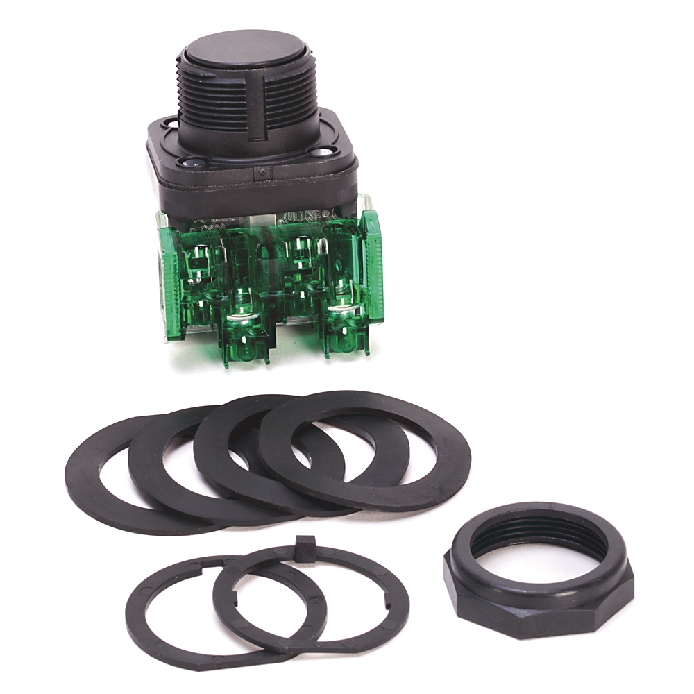 Product image for Switch pushbutton momentary non-illuminated black 1NO