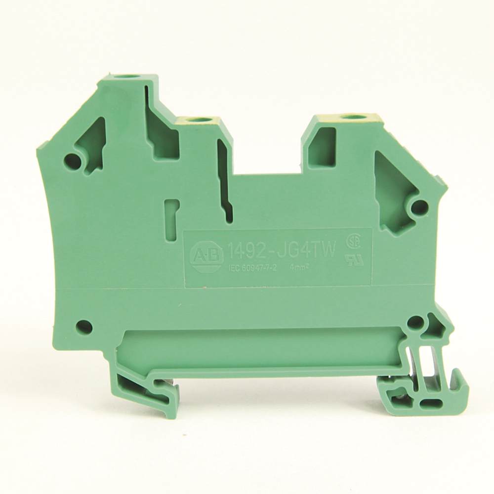 Product image for Block terminal 3-screw connection ground 10-30AWG green/yellow