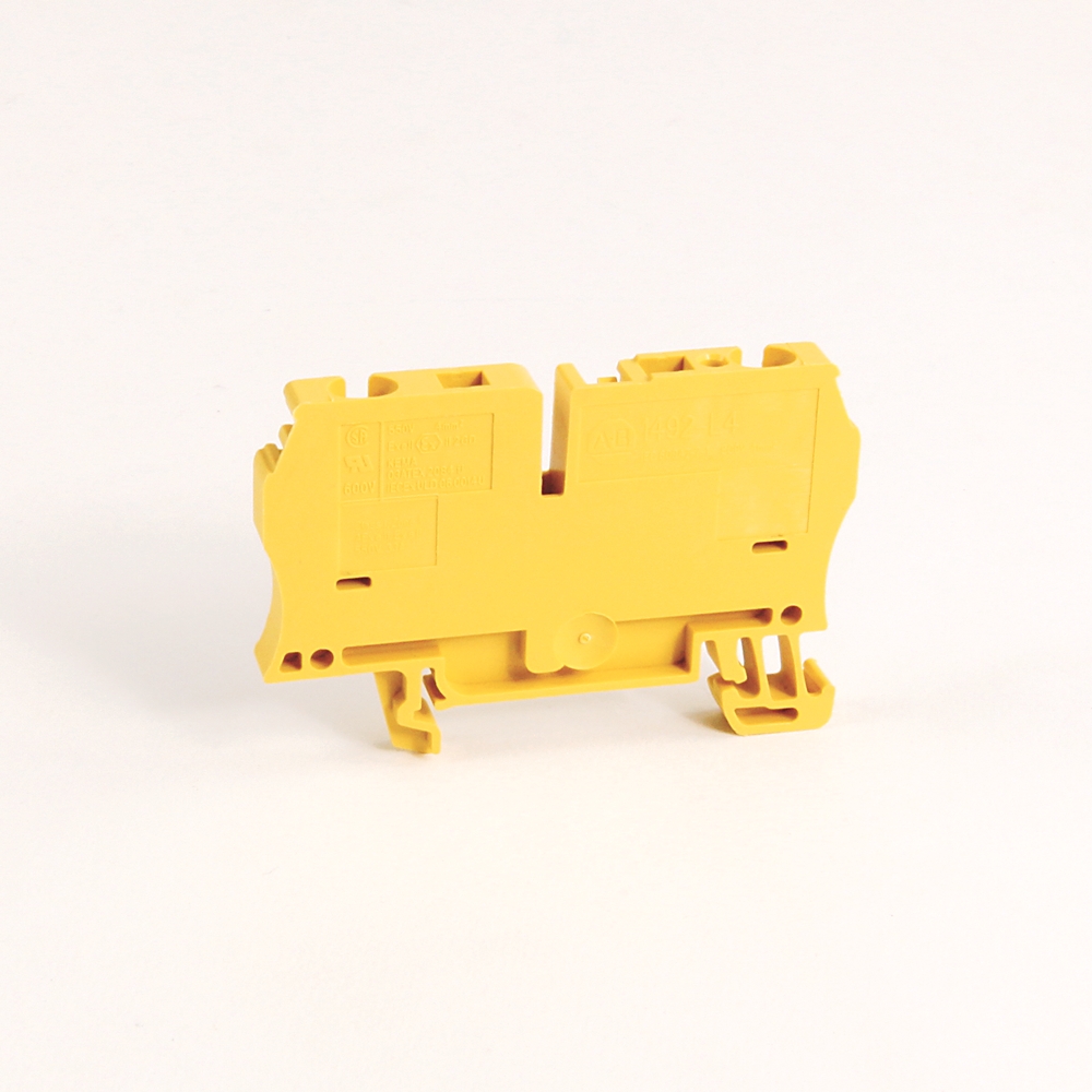Product image for Block terminal feed-through spring-clamp 10-26AWG 35A 600V yellow