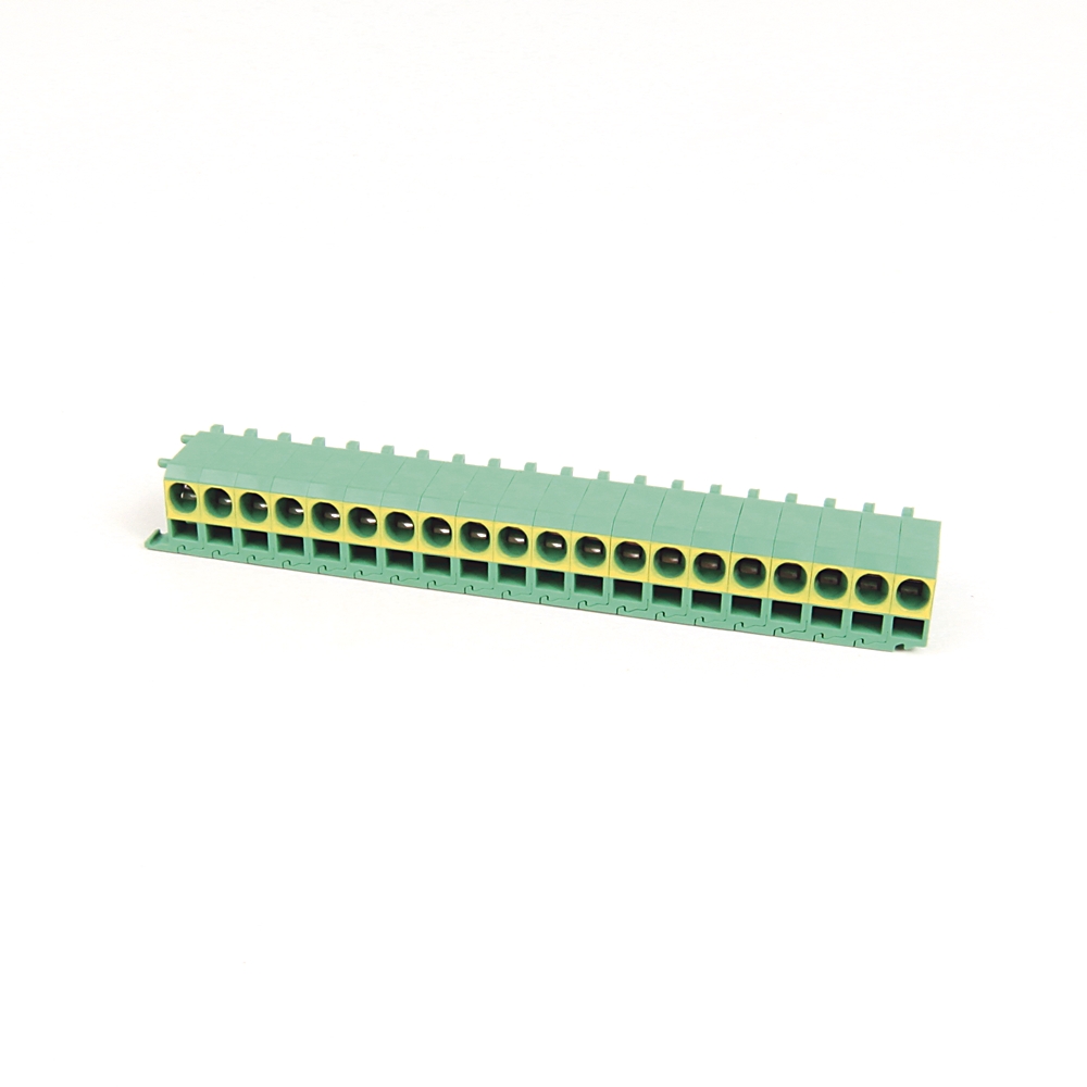 Product image for Block distribution plug-in jumpered #26-14AWG green