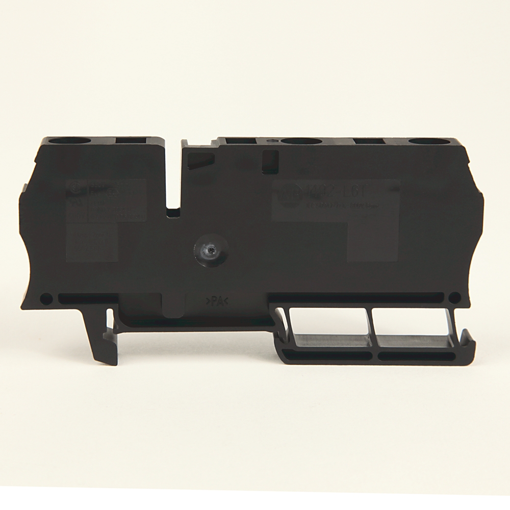 Product image for Block terminal feed-through 2-spring-clamp 8-22AWG 50A 600V black