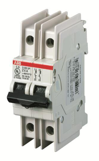 Product image for MCB S200UP 2P 6A C CRV 480Y/277VAC