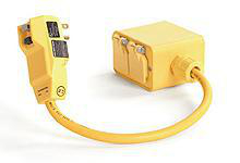 Product image for 15A-GFCI PLUG W/DUAL DUPLEX