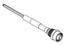 Product image for Receptacle 5-pole single ended female 8A 1mx1/2" NPT