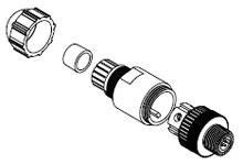 Product image for MIC 3P M/M-ATTCH DUAL KEYWAY - P
