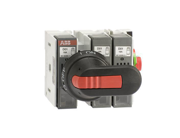 Product image for ABB OS30FACC12P FUSED DISCONNECT 30A TYPE "CC" FUSES C/W HANDLE AND SHAFT